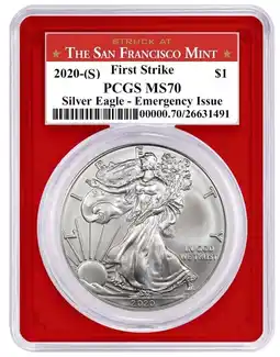 Walmart American Silver Eagle Coin 2020 Emergency Issue PCGS MS70 San Francisco Struck offer