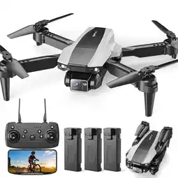 Walmart Wefone H30 Foldable Drone with Camera, 3 Batteries for Adults & Kids, 360 Flips, Black offer