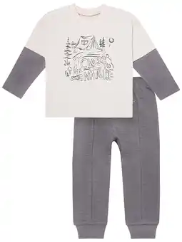 Walmart Modern Moments by Gerber Toddler Boy Organic Graphic Tee and Pant Outfit Set, Sizes 12 Months - 5T offer