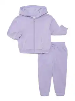 Walmart Wonder Nation Baby Unisex Fleece Zip Hoodie and Joggers Set, 2-Piece, Sizes Newborn-18 Months offer