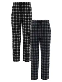 Walmart Men's Plaid Fleece Pajama Pant 2-Pack, Sizes S-5XL offer