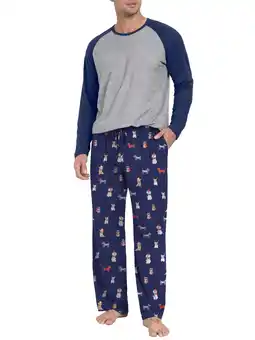 Walmart Men's Pajama Set Lightweight Sleepwear Long Sleeve Shirts and Bottoms Soft Comfy Pjs with Pockets offer