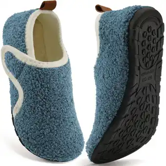 Walmart Slippers for Women Fuzzy Slippers Warm Slip On House Sock Shoes with Hook Loop offer
