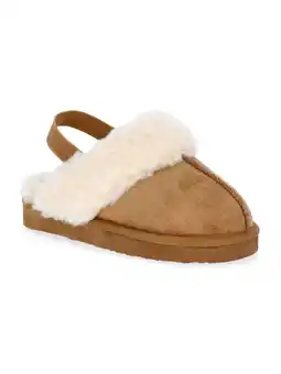 Walmart Girls Faux Shearling Slippers with Slingback Strap offer