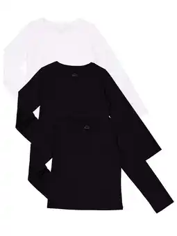 Walmart Girls Long Sleeve Kid Tough T-Shirt, 3-Pack, Sizes 4-18 & Plus offer