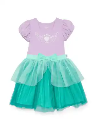 Walmart Girls The Little Mermaid Ariel Cosplay Dress with Short Puff Sleeves, Sizes 4-12 offer