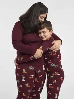 Walmart Women's Matching Family Holiday Dog Cotton Henley Pajamas, Adult Sizes XS-3XL offer