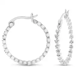 Walmart Classic Diamond Hoop Earrings, 1 Inch for Women offer