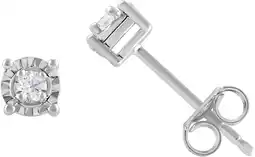 Walmart Sterling Silver 1/10 Carat Round Natural Diamond Solitaire Stud Earrings for Women offer