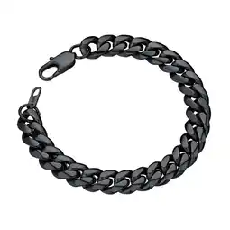 Walmart Stainless Steel Bracelet for Mens Chunky Thick Curb Link Chain 10mm 19cm Black offer