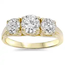 Walmart Pompeii 2ct Three Stone Diamond Engagement 14K Yellow Gold Ring (H,VS) offer