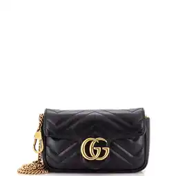 Walmart Pre-Owned Gucci GG Marmont Flap Bag Matelasse Leather Super Mini By Rebag offer