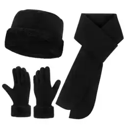 Walmart Women Beanie Hat Long Classic Scarf Warmer Gloves Set Winter Accessories for Women Black offer