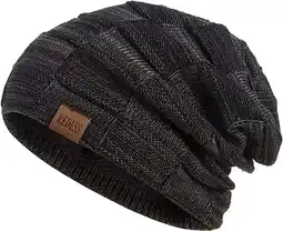 Walmart Beanie Hat for Men and Women Winter Warm Hats Knit Slouchy Thick Skull Cap-Black offer
