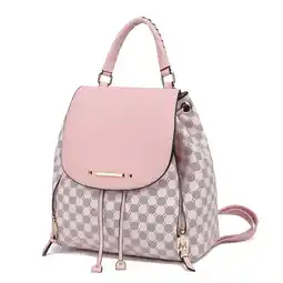 Walmart Kimberly Vegan Leather Women's Backpack, Elegant Bookbag Purse Handbag by Mia K - Pink offer
