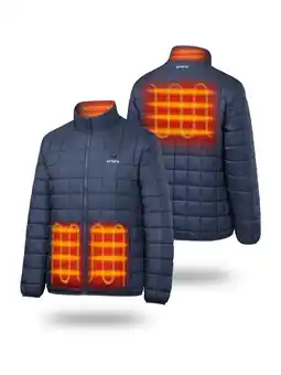 Walmart 4-Zone Heated Quilted Jacket for Men with Battery, Lightweight Heating Vest (Navy Blue, L) offer