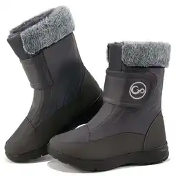 Walmart Women Snow Boots Winter Slip On Mid Calf Boots for Women Waterproof Comfortable Outdoor Shoes,6.5 offer