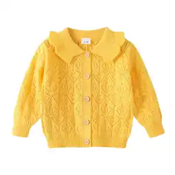 Walmart Baby Girl Cardigan Sweaters Long Sleeve Button Closure Knitted Cable Cardigan Coat for 9-12 Months offer