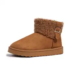 Walmart Winter Boots for Women Comfortable Slip On Faux Fur Suede Warm Snow Ankle Boots Outdoor Shoes offer