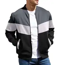 Walmart Men's Bomber Jacket Lightweight Casual Zipper Coat with Pockets Ideal for Camping, Hiking offer