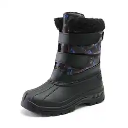 Walmart Kids Winter Snow Boots Boys & Girls Outdoor Waterproof Mid-Calf Boot Black/Blue/Grey Size 4 offer