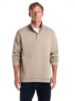 Walmart Men's Long Sleeve Button Mock Neck Sweaterfleece offer
