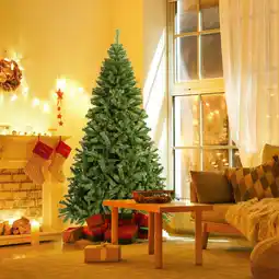 Walmart Costway 7.5FT PVC Christmas Tree 1346 Tips Hinged Solid Metal Leg offer