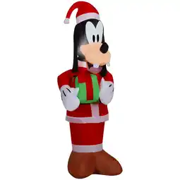 Walmart Gemmy Christmas Inflatable Goofy in Santa Suit, 4 ft Tall, Multi offer