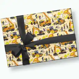 Walmart Construction Zone Gift Wrap, 3 Sheets offer