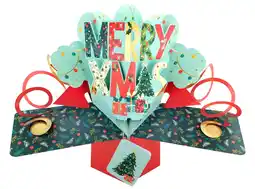 Walmart Second Nature Pop Up Christmas Card Merry Christmas Lettering offer