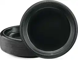 Walmart PLASTICPRO 9 Black Plastic Plates Lightweight Disposable Plates for Parties, 100-Pack offer