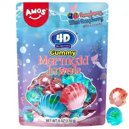 Walmart Amos 4D Gummy Mix Bulk Candy Raspberry & Blueberry, Mermaid Jewels Candy Variety Pack, 1 Pack, 6 oz offer