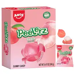 Walmart Amos Peelerz Gummies Peach Candy Gummy Chewy Bulk Candy Shareable Pack 8.47 oz (1 Pack) offer
