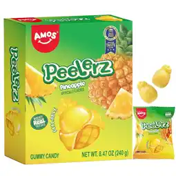 Walmart Amos Peelerz Gummies Pineapple Peelable Gummy Chewy Bulk Candy Shareable Snack 8.47 oz (1 Pack) offer