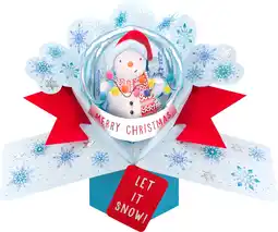 Walmart Second Nature Pop Up Christmas Card Snowman Snowglobe offer