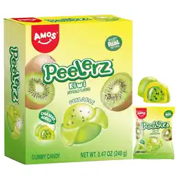 Walmart Amos Peelerz Gummy Candy Shareable Bulk Candy Kiwi Flavor 8.47 oz (1 Pack) offer