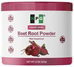 Walmart NPG Beet Root Juice Powder 8 oz, 100% Pure Raw Red Beetroot Superfood ( Packaging May Vary) offer