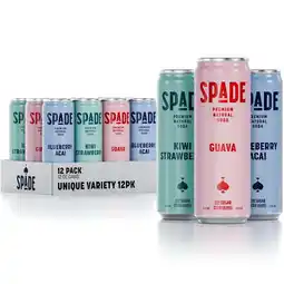 Walmart Spade Premium Natural Soda Zero Sugar Unique Variety Pack (12 Pack, 3 Flavors, 12 oz Cans) offer