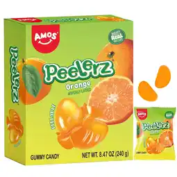 Walmart Amos Peelerz Peelable Gummies Orange, Bulk Candy Individually Wrapped Shareable Pack 8.47oz (1 Pack) offer