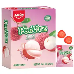 Walmart Amos Peelerz Gummy Soft & Chewy Shareable Pack, Lychee Flavor Peelable Gummy 8.47 oz (1 Pack) offer