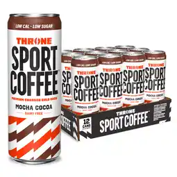 Walmart Throne SPORT COFFEE Mocha Cocoa with Electrolytes and B Vitamins, 11oz cans, 12 pack offer