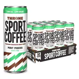 Walmart Throne SPORT COFFEE Mint Mocha Cold Brew with Electrolytes and B Vitamins, 11oz cans, 12 pack offer