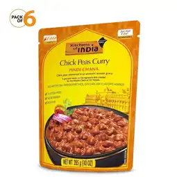 Walmart Kitchens of India Spicy Vegetarian Pindi Chana Chickpea Curry, Aromatic Gravy, 10 oz (Pack of 6) offer