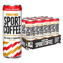 Walmart Throne SPORT COFFEE Sea Salt Caramel Electrolytes and B Vitamins, 11oz cans, 12 pack offer