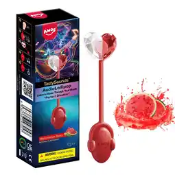 Walmart Amos Tasty Sound Lollipops Watermelon, Natural Flavored Music Lollipop 0.42oz offer