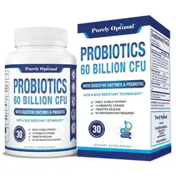 Walmart Purely Optimal Probiotics for Women & Men - 60 Billion CFU, Gut Health Supplement, 30 Count offer