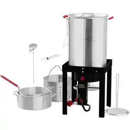 Walmart Feasto 30 qt 55000 BTU Aluminum Turkey Fryer Kit with Basket and Stove offer