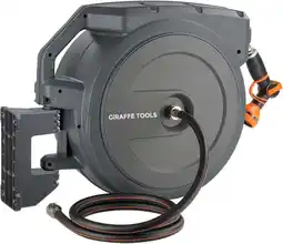 Walmart Giraffe Tools Garden Retractable Hose Reel-5/8in-90ft, Metal Bracket, Wall Mounted, Dark Grey offer