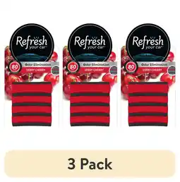 Walmart (3 pack) Refresh Your Car Air Freshener Contour Vent Sticks, Very Cherry Scent, 4 Pack offer