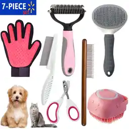 Walmart DXIMRX 7 Pcs Cat Dog Brush Grooming Kits, Best Combo Brush for Dogs Cats offer